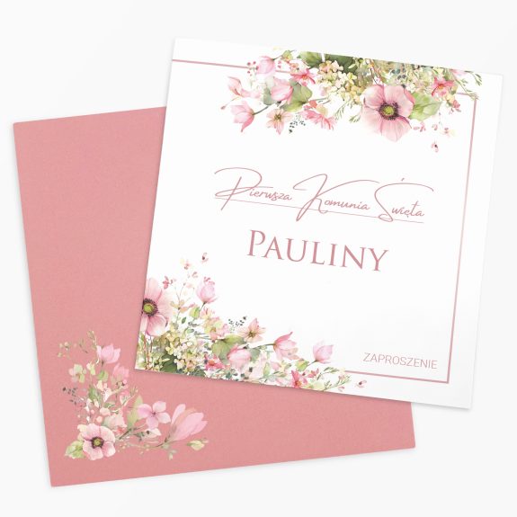 zaproszenie komunijne personalizowane pure