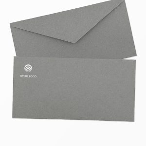 kolorowa koperta premium dl (prostokątna) szara z własnym logo