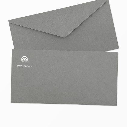 kolorowa koperta premium dl (prostokątna) szara z własnym logo