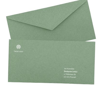 koperta premium w formacie dl (prostokątna) matcha z nadrukiem logo i adresu