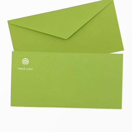 koperta w kolorze zielonym premium dl (prostokątna) z logo