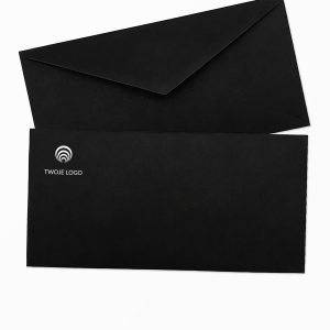 koperty premium dl (prostokątna) w odcieniu czarnej z nadrukiem logo
