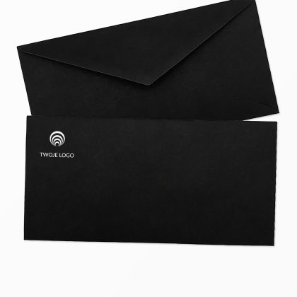 koperty premium dl (prostokątna) w odcieniu czarnej z nadrukiem logo