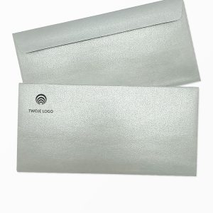 koperty premium i firmowe srebrna perłowa dl (prostokątna) z nadrukiem logo