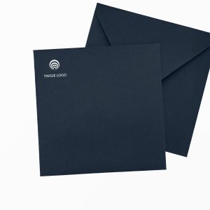 koperta ozdobna z logo k4 kwadratowa granatowa premium