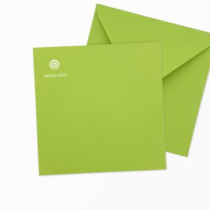kwadratowa koperta k4 kolorowe krzywe z nadrukiem logo firmowego