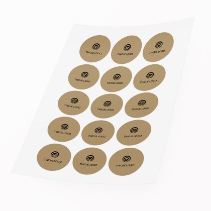 naklejka brazowa naturalna okragla