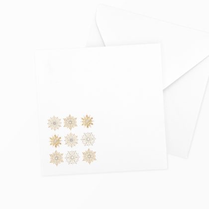 Firmowa koperta świąteczna kwadratowa K4 w kolorze biała z motywem ORNAMENT ZIMY