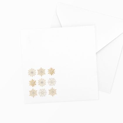 Firmowa koperta świąteczna kwadratowa K4 w kolorze biała z motywem ORNAMENT ZIMY